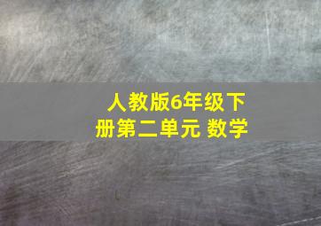 人教版6年级下册第二单元 数学